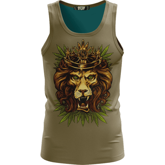 King Of Marijuana Dope And Awesome Lion Brown Tank Top
