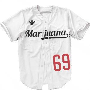 LA Dodgers Inspired Marijuana Smokey 69 White Baseball Jersey