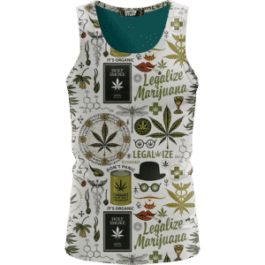 Legalize Marijuana Seamless Pattern Dope Art Awesome Tank Top