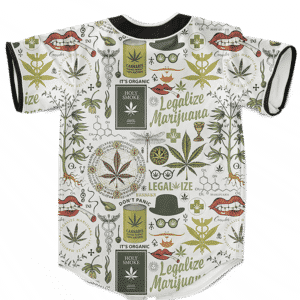 Legalize Marijuana Seamless Pattern Dope Art Baseball Jersey