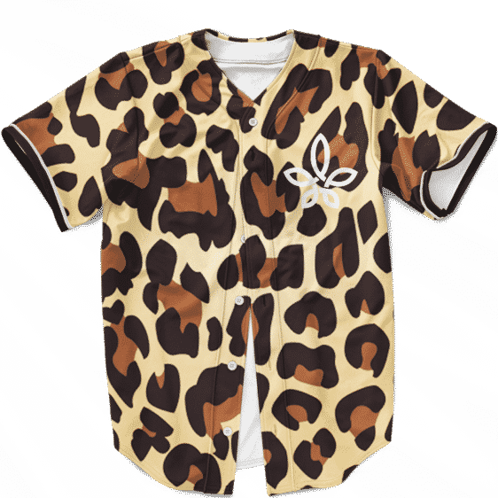 Leopard Print Marijuana Minimalist Logo Awesome Baseball Jersey