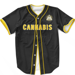 MLB Padres Jersey Black Gold Cannabis Illuminati Baseball Jersey