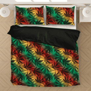 Marijuana 420 Weed Reggae Colors Amazing Fantastic Bedding Set