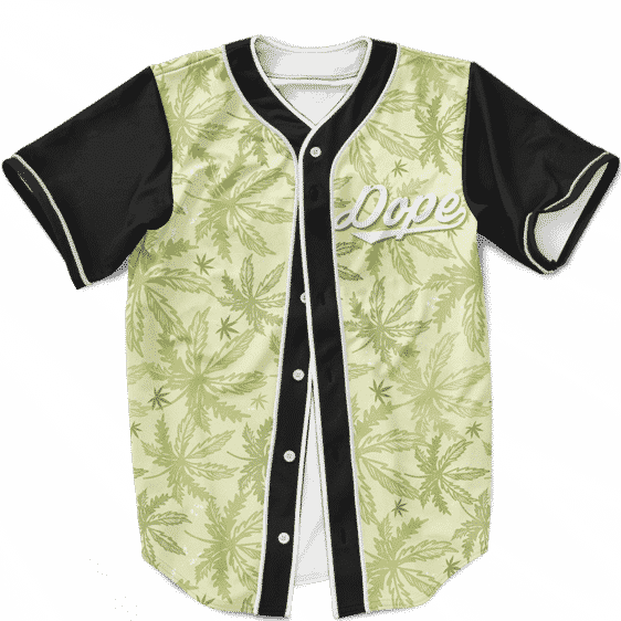 Marijuana Breezy Seamless Pattern Hemp Awesome Baseball Jersey