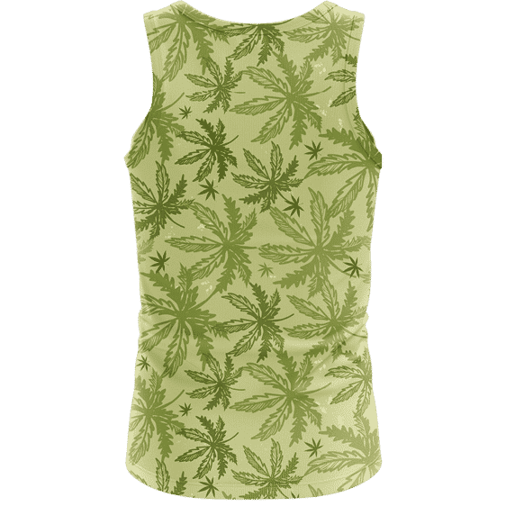 Marijuana Breezy Seamless Pattern Hemp Awesome Tank Top - back