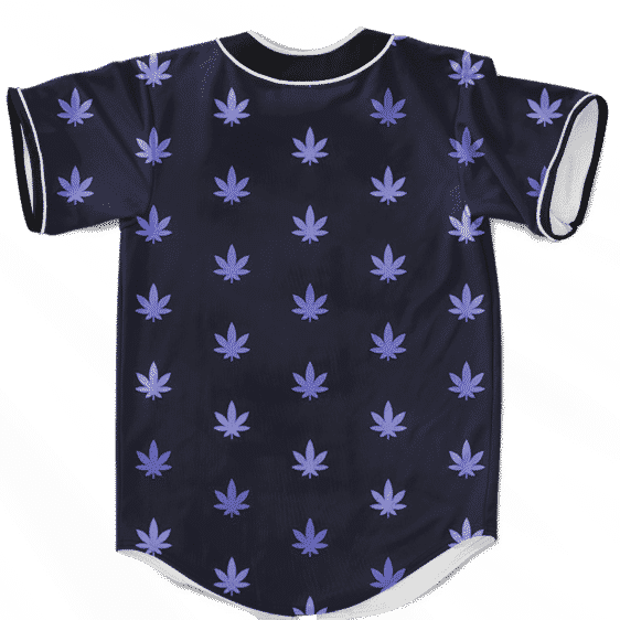 Marijuana Cool And Awesome Pattern Navy Blue Baseball Jersey