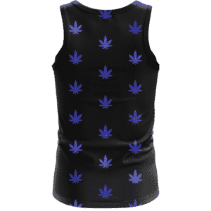 Marijuana Cool And Awesome Pattern Navy Blue Simple Tank Top - back