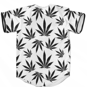 ﻿Marijuana Cool White Black Pattern Awesome Baseball Jersey