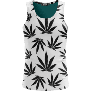 Marijuana Cool White Black Pattern Awesome Tank Top