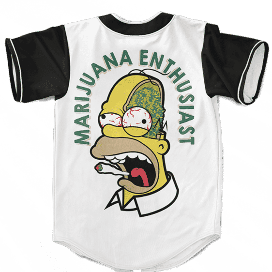 Marijuana Enthusiast Stoned Homer Simpson Awesome Baseball Jersey