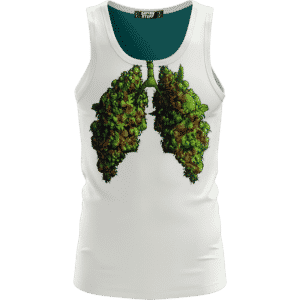 Marijuana Lungs Ganja Weed 420 Hemp White Simple Tank Top