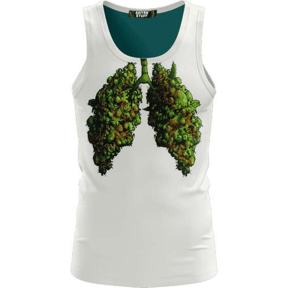 Marijuana Lungs Ganja Weed 420 Hemp White Simple Tank Top