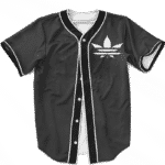 Marijuana Weed Adidas Addicted Logo Black Baseball Jersey