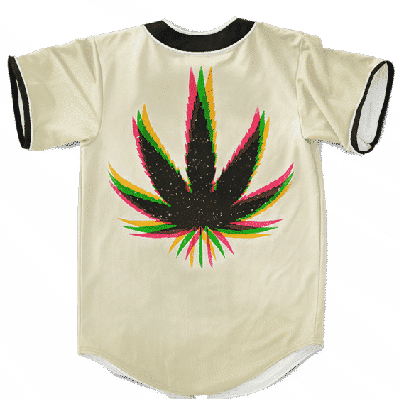 Marijuana Weed Trippy Colors Cool Awesome Baseball Jersey