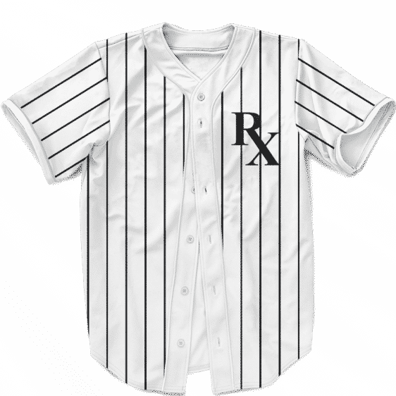 NY Yankees Pin Stripe RX Medical Cannabis 420 Baseball Jersey