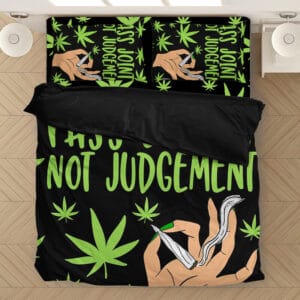 Pass Joints Not Judgements Cool Black & Green Bedding Set