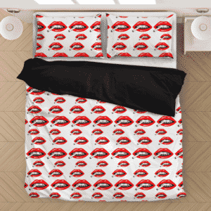 Red Lips Smoking A Joint Marijuana Weed Hemp 420 Cool Bedding Set