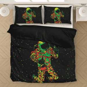 Space Man Astronaut Galaxy Smoking Bong Spaced Out Bedding Set