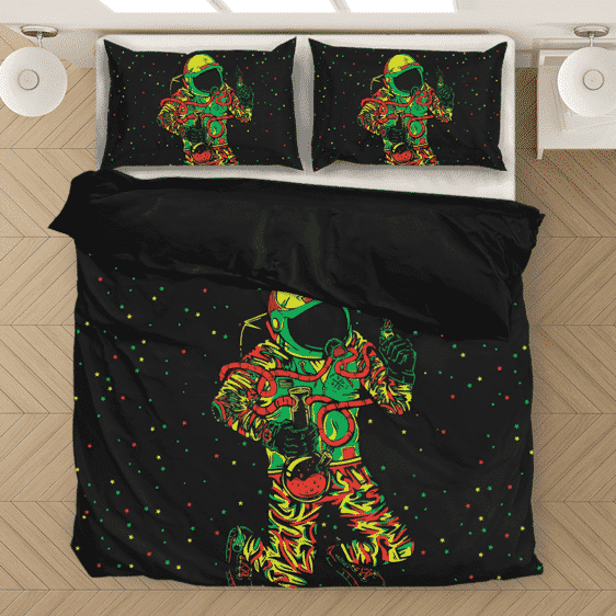 Space Man Astronaut Galaxy Smoking Bong Spaced Out Bedding Set