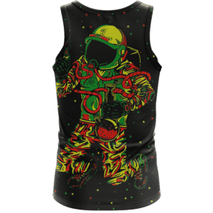Space Man Astronaut Galaxy Smoking Bong Spaced Out Tank Top - back