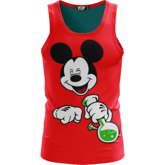 Stoned Mickey Mouse Hitting That Bong Red Awesome Tank Top
