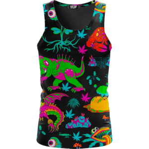 The Adventures of Rick and Morty Monsters Trippy Marijuana Tank Top