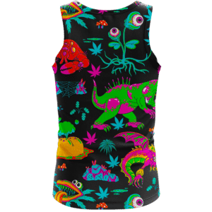 The Adventures of Rick and Morty Monsters Trippy Marijuana Tank Top Back