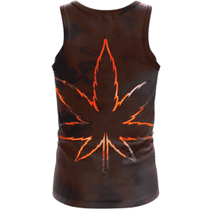 Tie Dye Marijuana Leaf Fire Effect 420 Marijuana Tank Top Back