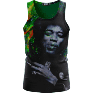 Trippy Galaxy Jimi Hendrix Smoking Joint 420 Marijuana Tank Top
