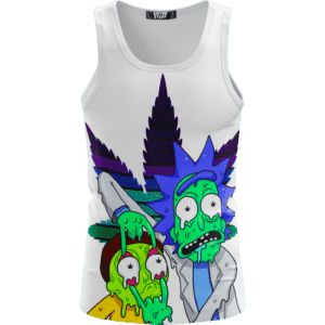 Weed Adventures of Rick and Morty Melting Trippy 420 Tank Top