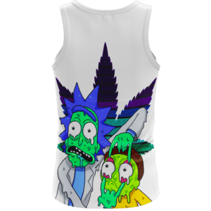 Weed Adventures of Rick and Morty Melting Trippy 420 Tank Top - back