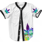 Weed Adventures of Rick and Morty Trippy 420 Baseball Jersey
