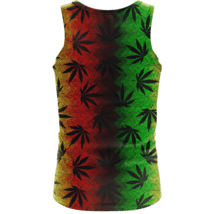 Weed Leaves Marijuana 420 Cool Reggae Pattern Awesome Tank Top - back