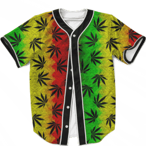 Weed Leaves Marijuana 420 Cool Reggae Pattern Baseball Jersey