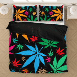 Weed Marijuana Colorful Seamless Pattern Dope Bedding Set