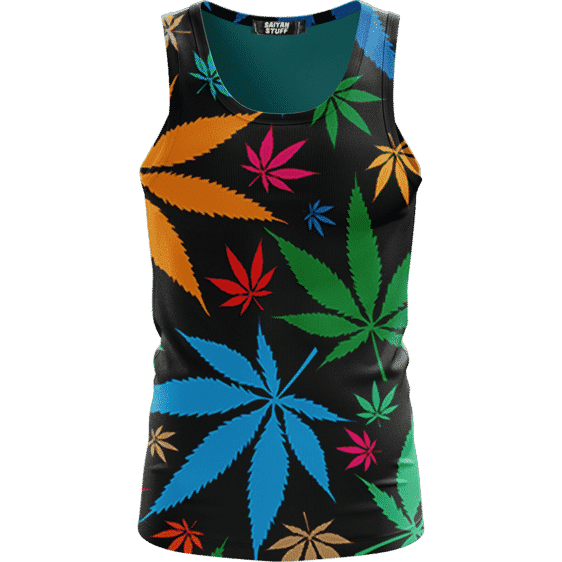 Weed Marijuana Colorful Seamless Pattern Dope Tank Top