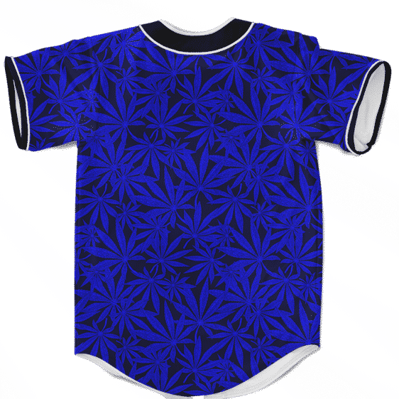 Weed Marijuana Leaves Navy Blue Pattern Cool Baseball Jersey