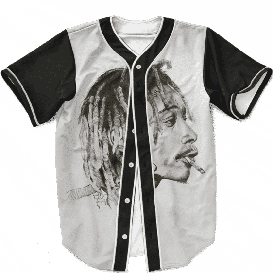 Wiz Khalifa Portrait Artwork Smoking Joint Dope Baseball Jersey