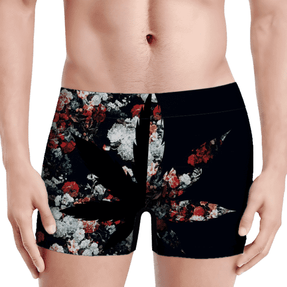 420 Marijuana Floral Painting Pattern Dope Weed Men's Underwear