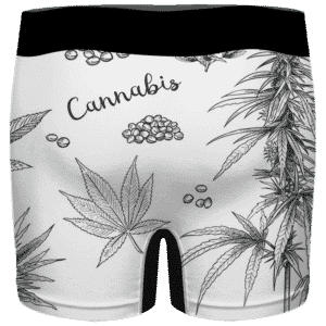 Cannabis Weed 420 Ganja Breezy Print White Men's Underwear