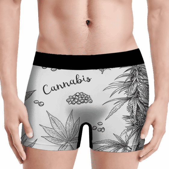 Cannabis Weed 420 Ganja Breezy Print White Men's Underwear