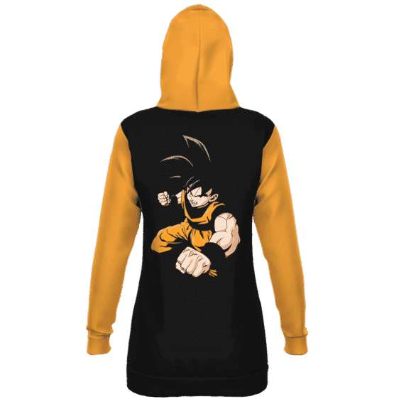 DBZ Goku Base Form Majestic Black Orange Hoodie Dress