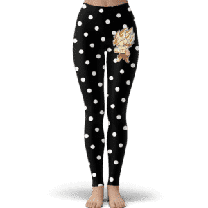 DBZ Goku Chibi Polka Dot Stylish Black White Yoga Pants