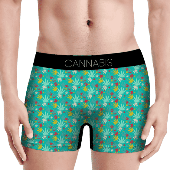 Dope Cannabis Pattern 420 Marijuana Surf Green Men's Boxers