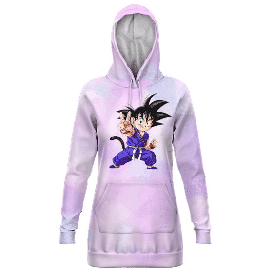 Dragon Ball GT Kid Goku Peace Sign Cute Hoodie Dress