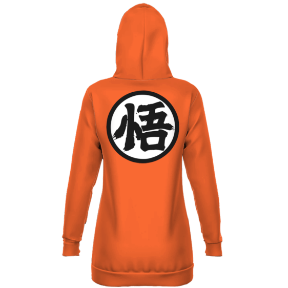 Dragon Ball Goku's Kanji Symbol Minimalist Orange Hoodie Dress