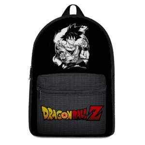 Dragon Ball Z Goku Black And White Emblem Canvas Backpack