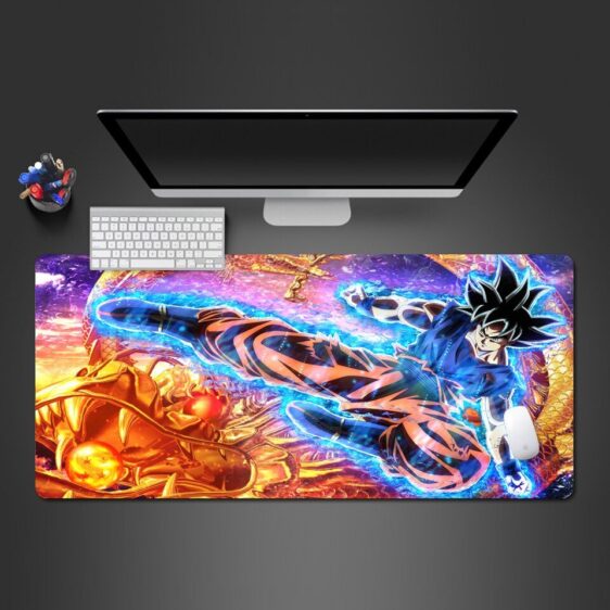 Goku Ultra Instinct Aura And Golden Shenron Gaming Mouse Pad