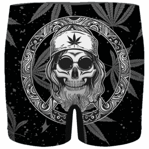 Hippie Skull Awesome Marijuana Leaves Dope Men's Boxer Brief