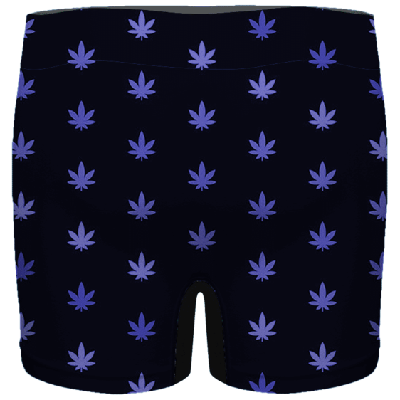 Marijuana Cool And Awesome Pattern Navy Blue Men's Boxer
